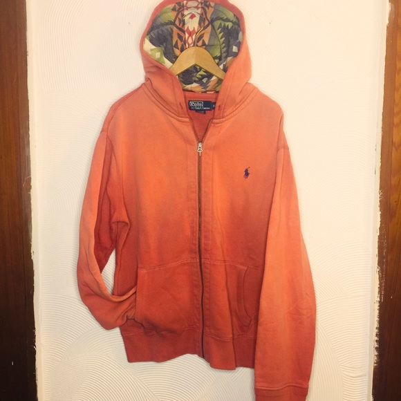 Trade/offer? 🧸Rare PRL🧸sunfaded AZTEC lined hoodie EUC - Picture 2 of 11